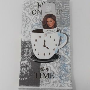 Kitchen Towel 2 Piece Set Coffee Clock